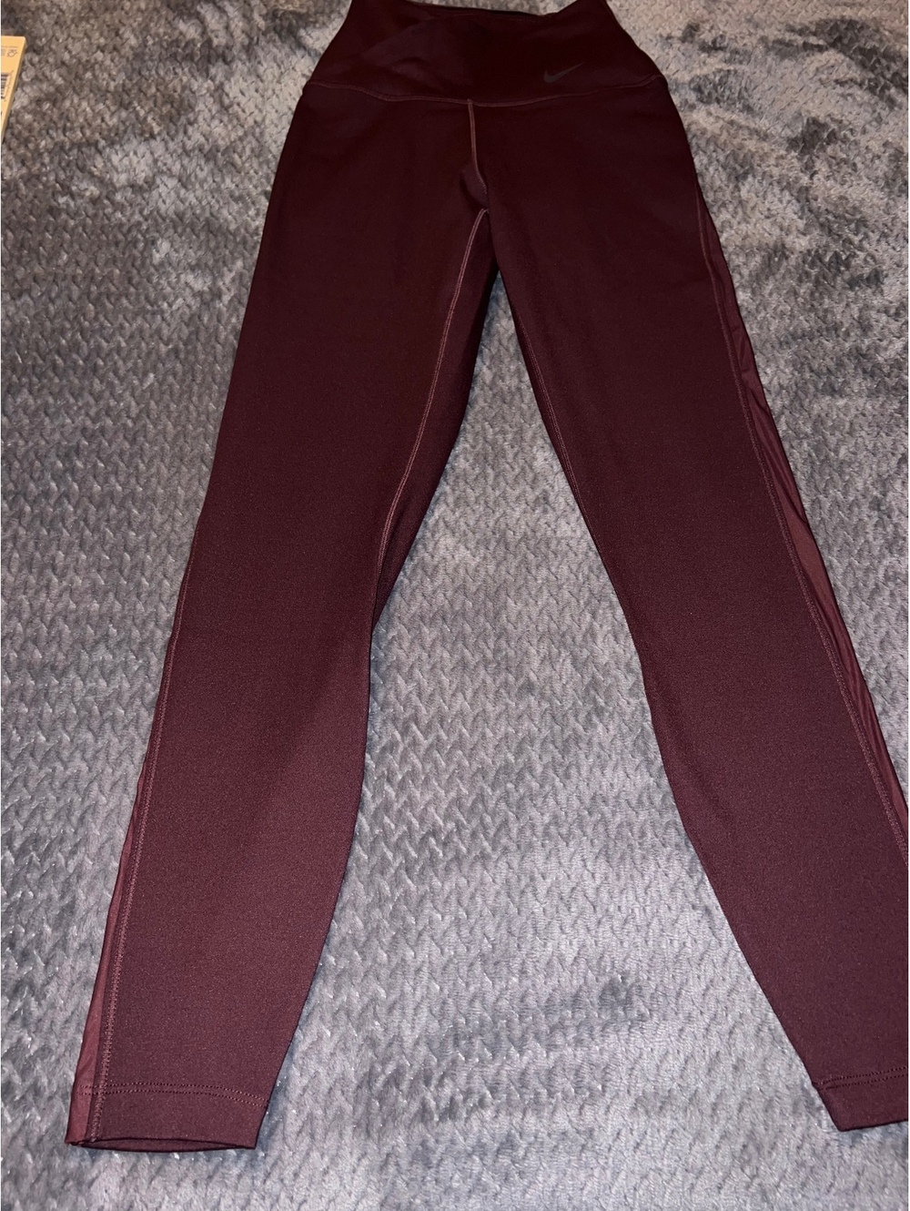 Nike One, Dri Fit, maroon active leggings, size XS